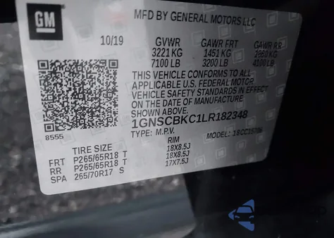 2020 Chevrolet Tahoe 2Wd Lt z USA, uszkodzony, nr VIN 1GNSCBKC1LR182348